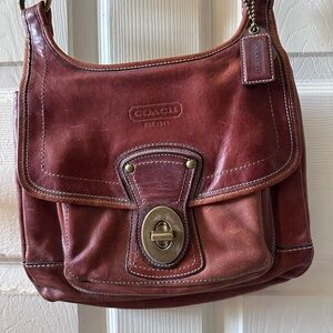 Coach Burgundy Leather Hobo Bag Legacy 65th Anniversary Collection Whiskey